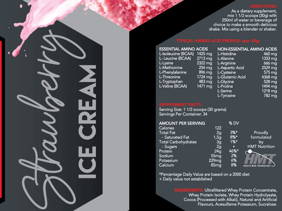 MLN 100% Whey Protein Strawberry Ice Cream 1kg