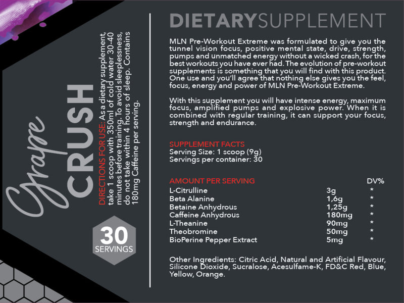 MLN Pre-Workout Grape Crush