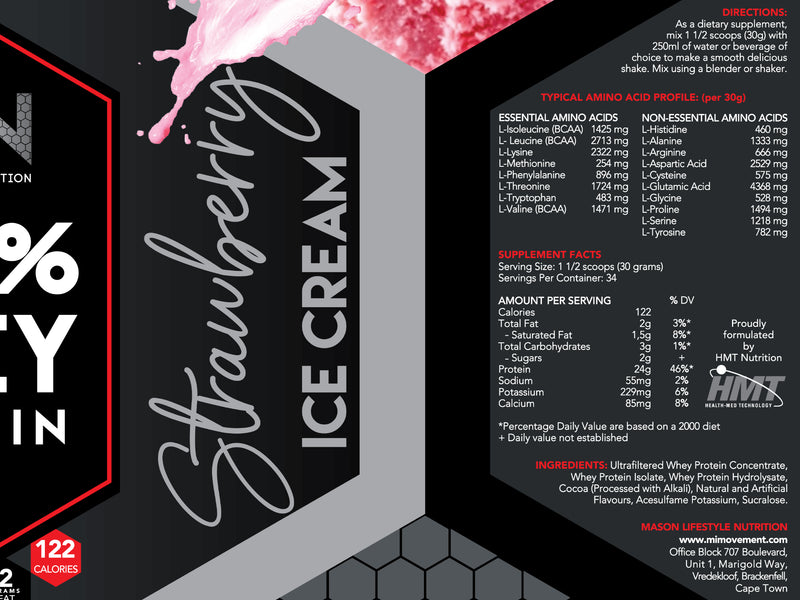 MLN 100% Whey Protein Strawberry Ice-cream 2kg